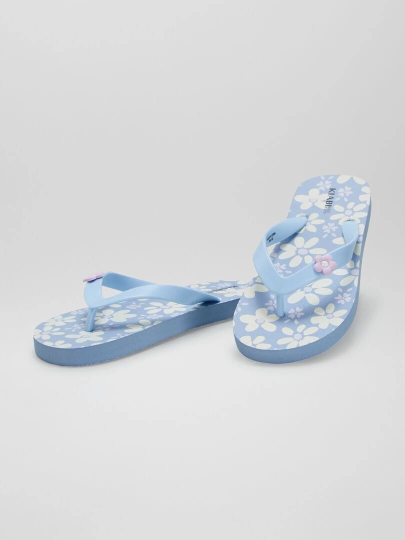 Tongs 'fleurs'   Bleu