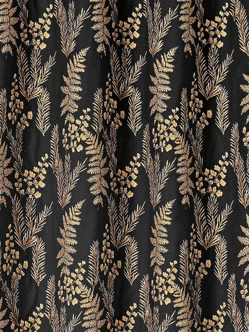 Rideau d'ameublement aux feuillages divers   Jaune