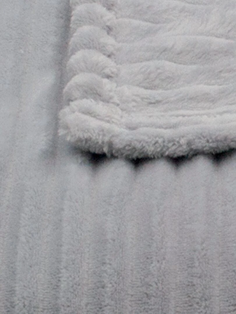 Couverture polaire Effet côtelé 3D Gris perle