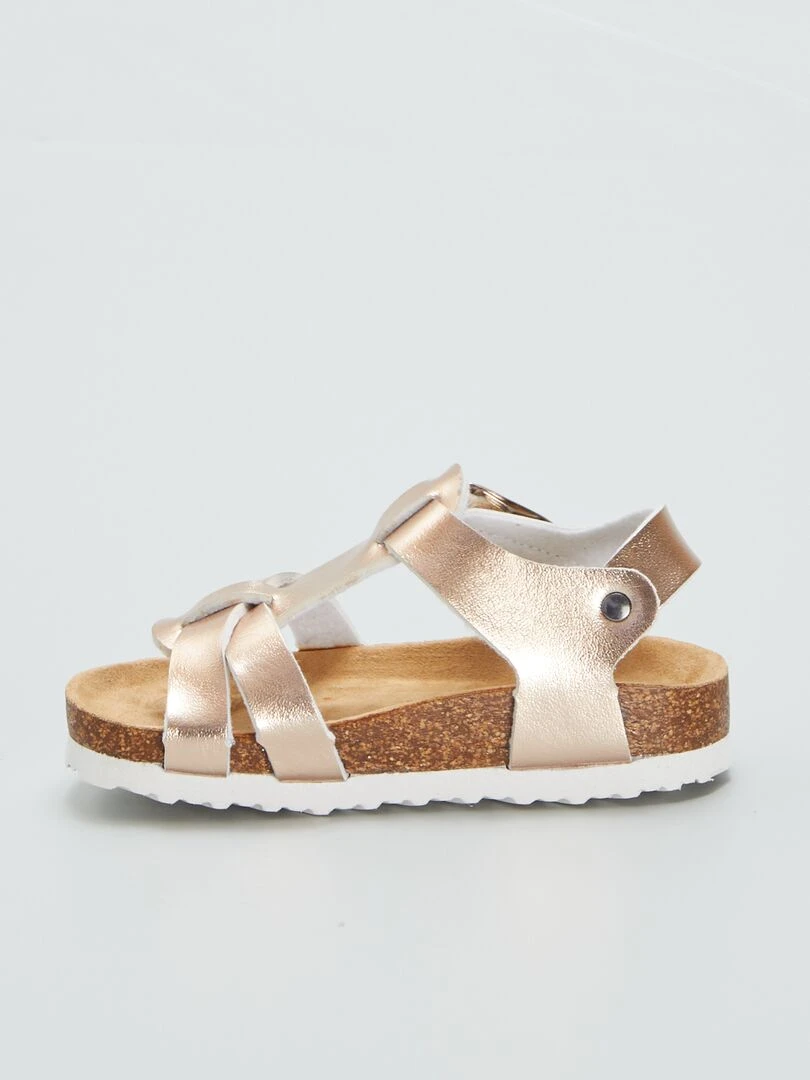 Sandales effet métallisé   Rose gold