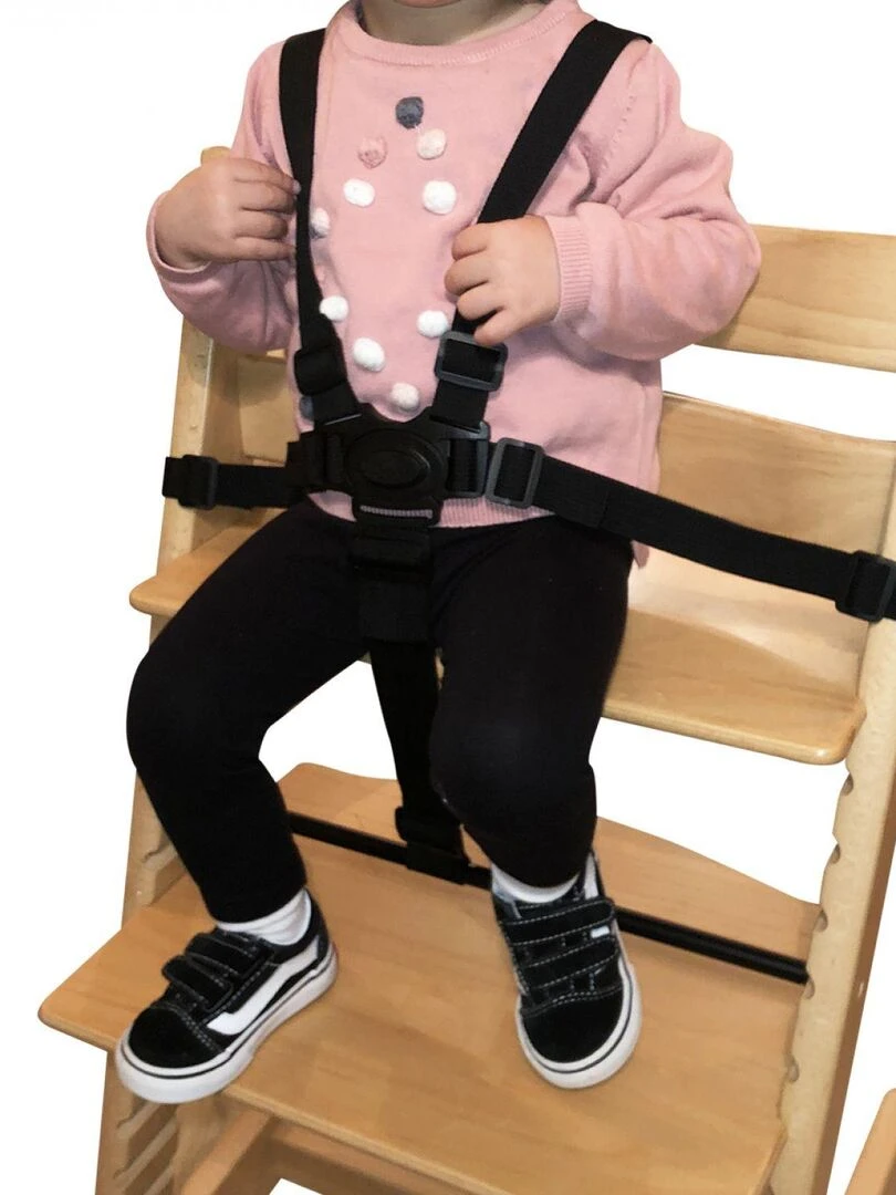 Harnais de sécurité universel 5 points pour chaise haute bébé   Monsieur Bébé   Noir