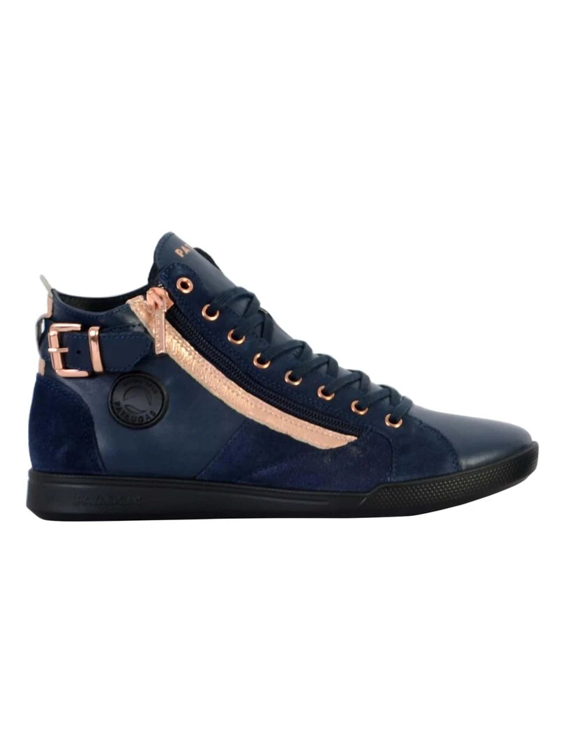 Basket Montante Cuir Pataugas Palme Bleu