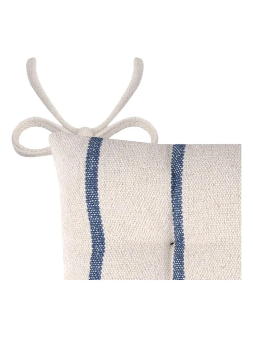 Lot de 4 galettes de chaise 5 points 40x40 St Trop marine coton Bleu