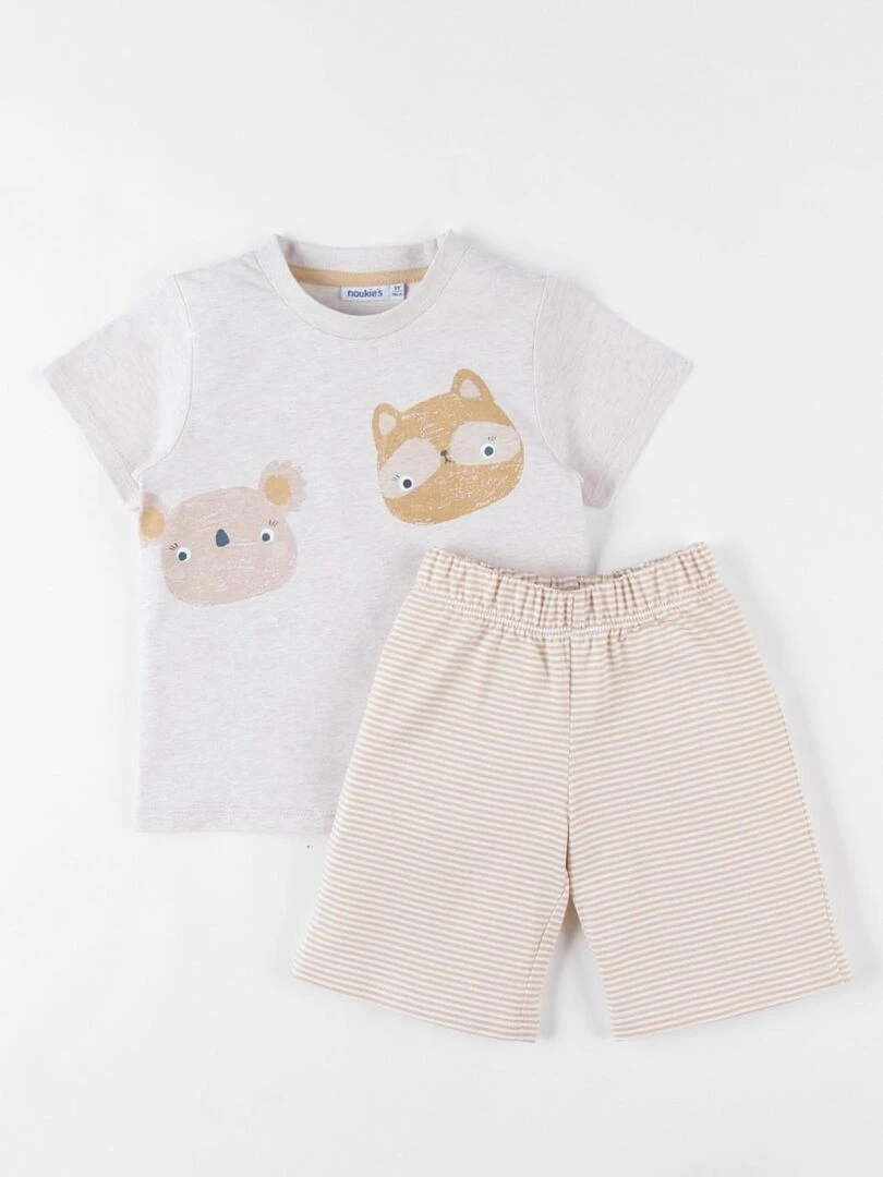 Pyjama 2 pièces en jersey chiné/sable Noukie's Beige