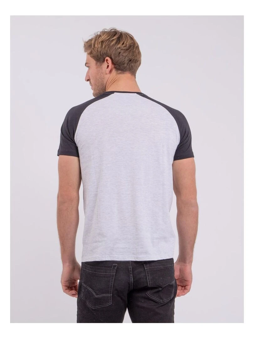 T shirt col rond pur coton NECHIN Noir