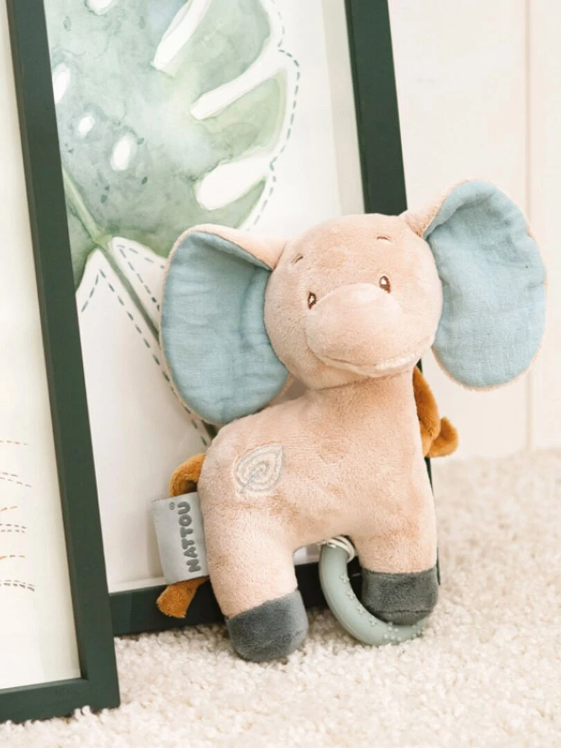 Peluche musicale à suspendre Luna & Axel éléphant (19 cm)   Vert