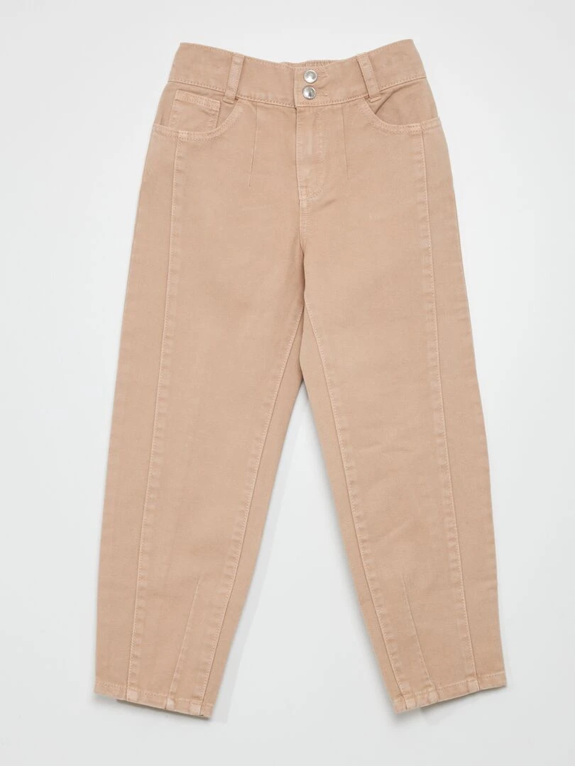 Pantalon denim forme ballon Beige