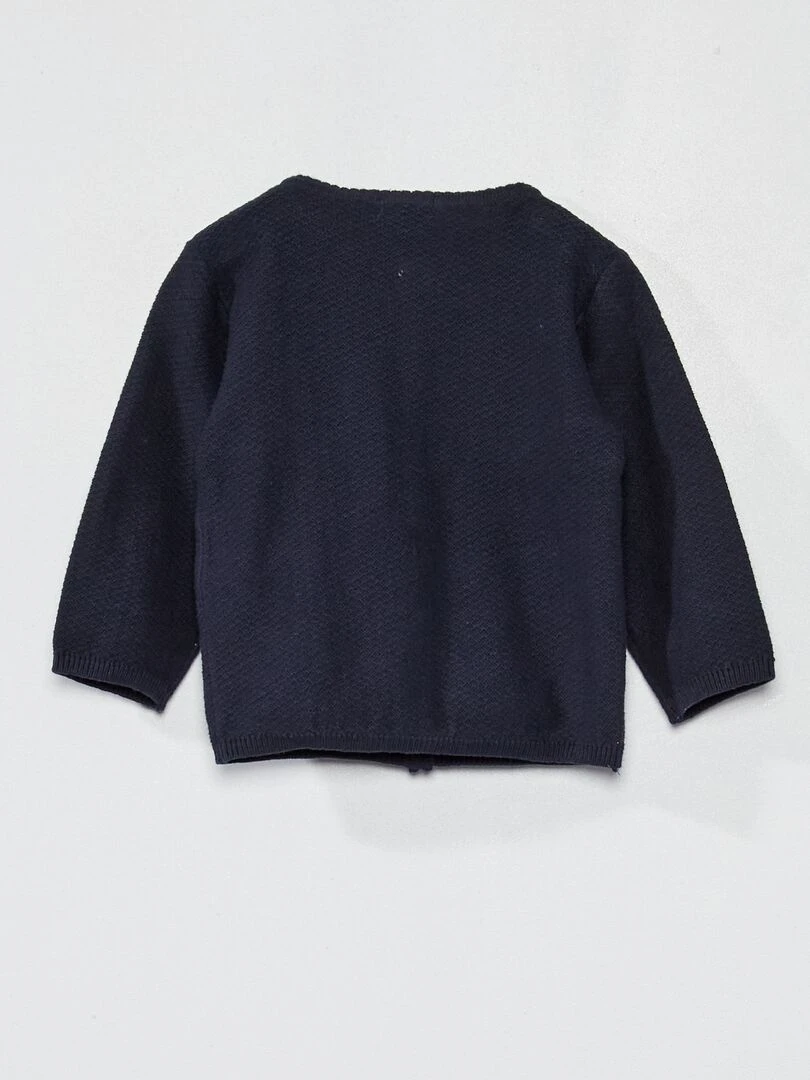 Gilet en maille fantaisie Bleu marine
