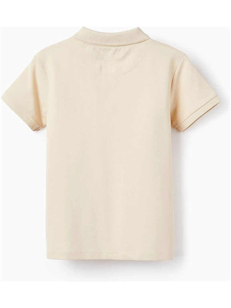 Polo à manches courtes en piqué de coton pour garçon manches courtes Beige
