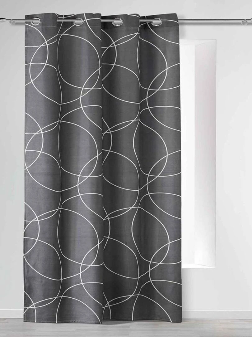 Rideau à œillets 140x240 microfibre Elton Gris
