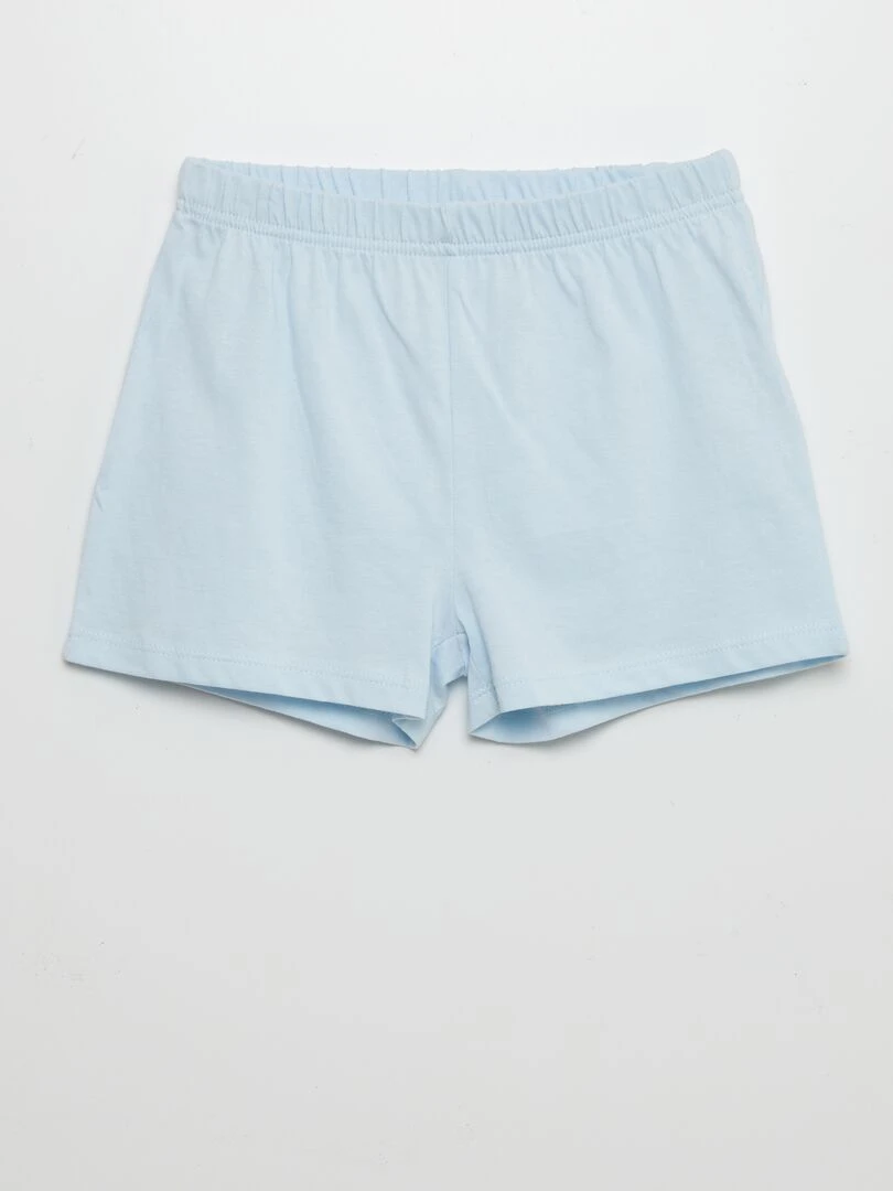 Ensemble pyjama court imprimé   2 pièces   Jaune/bleu