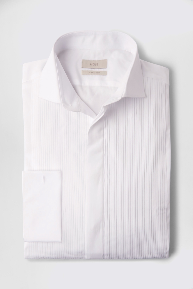 Tailored Fit White Self Stripe Shirt   Buy Online at Moss