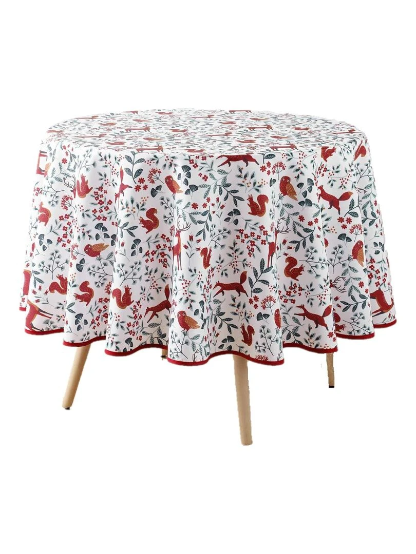 Nappe ronde 180 cm Ballade en foret Blanc