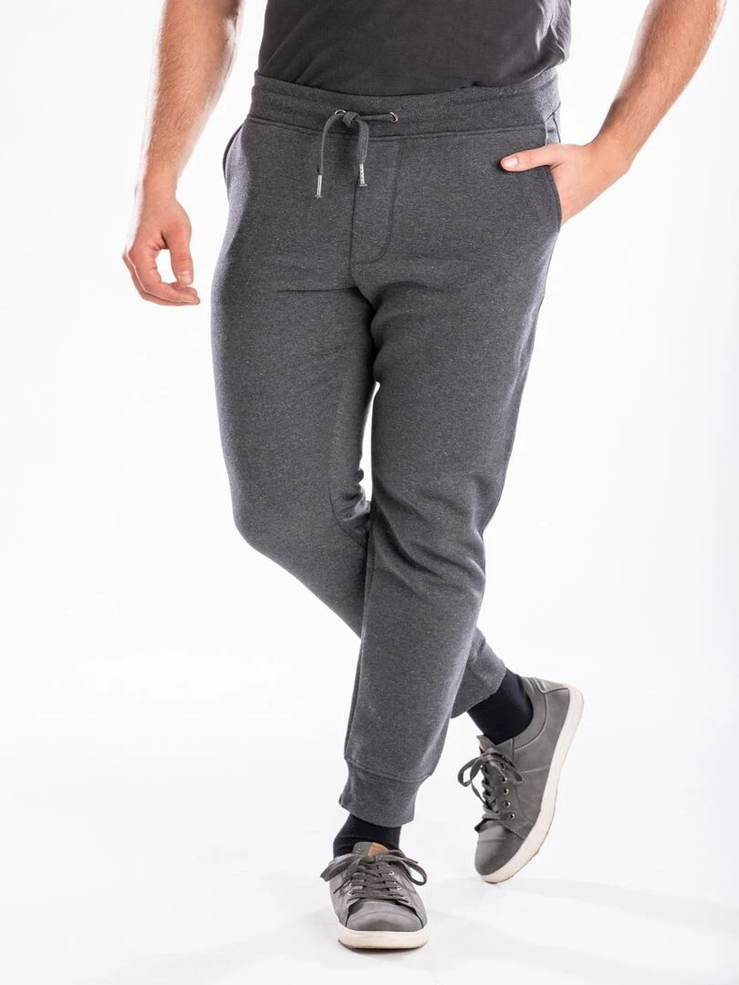 Pantalon de détente élastiqué en molleton gratté KIMEO 'Rica Lewis' Gris