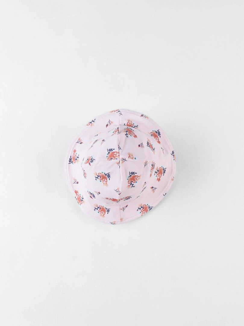 Chapeau réversible à imprimés fleuri clair/teracotta Archimède Rose