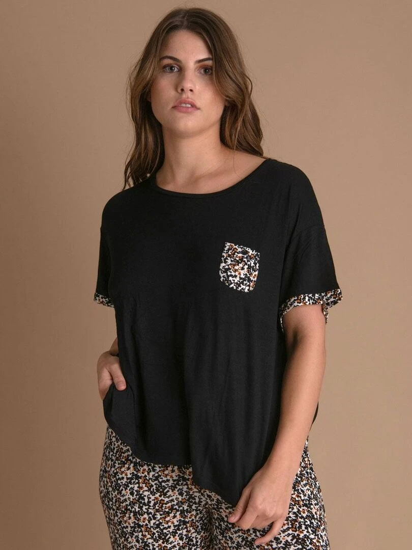 Top manches courtes SEVTA   Noir
