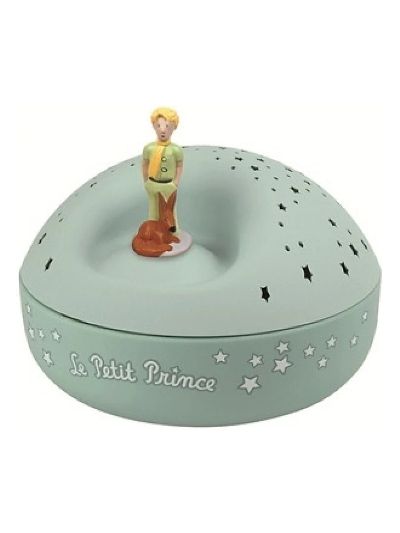 Veilleuse projecteur d'étoiles musical Le Petit Prince (12 cm) Vert d'eau