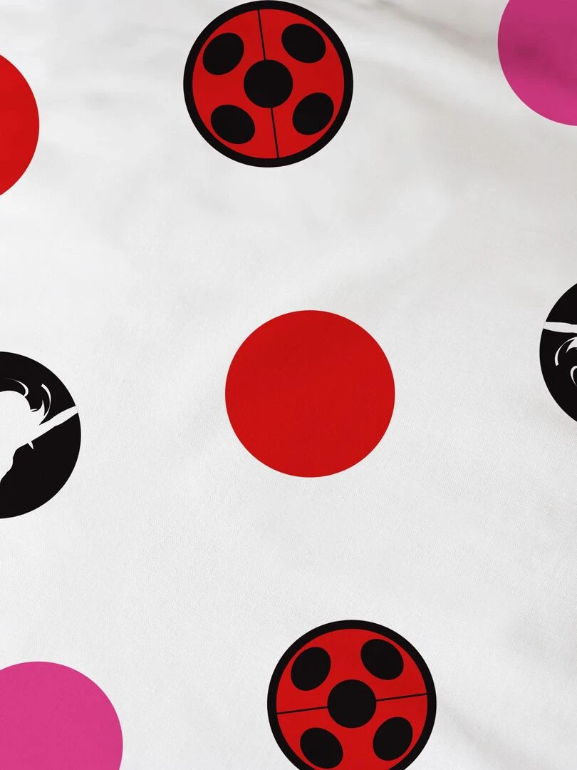 Parure de lit imprimée 100% coton  MIRACULOUS LADYBUG READY   Rose