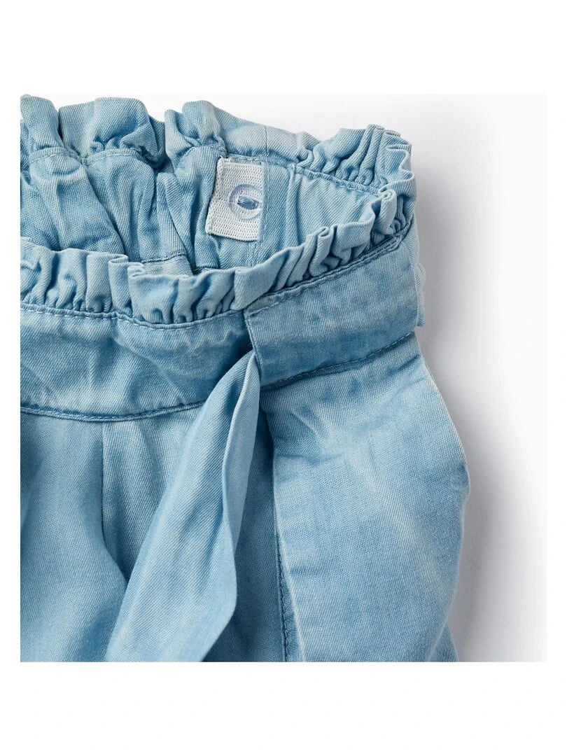 Short En Jean Fin Avec Ruban Pour Fille  MATISSE   Bleu clair