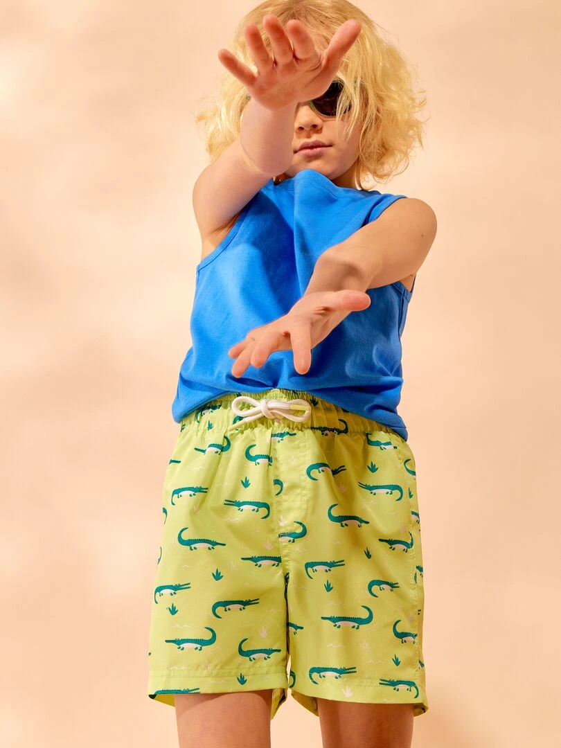 Short de bain imprimé Vert pomme