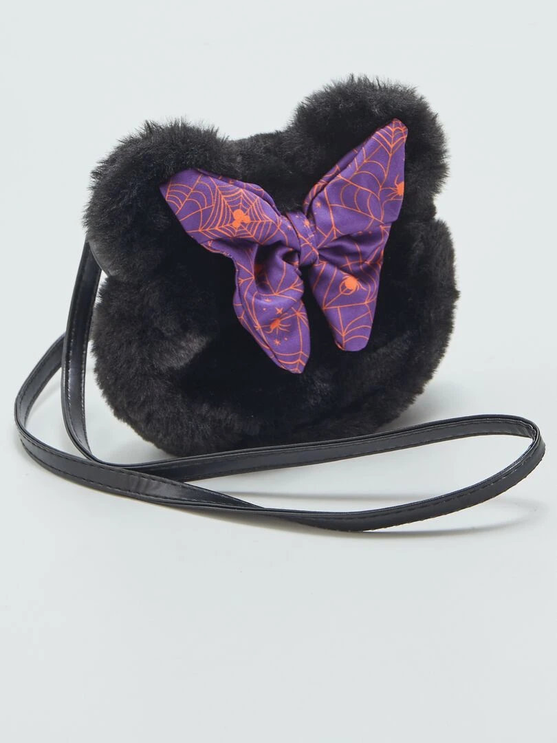 Sac en fausse fourrure 'Mnnie' 'Halloween' Noir