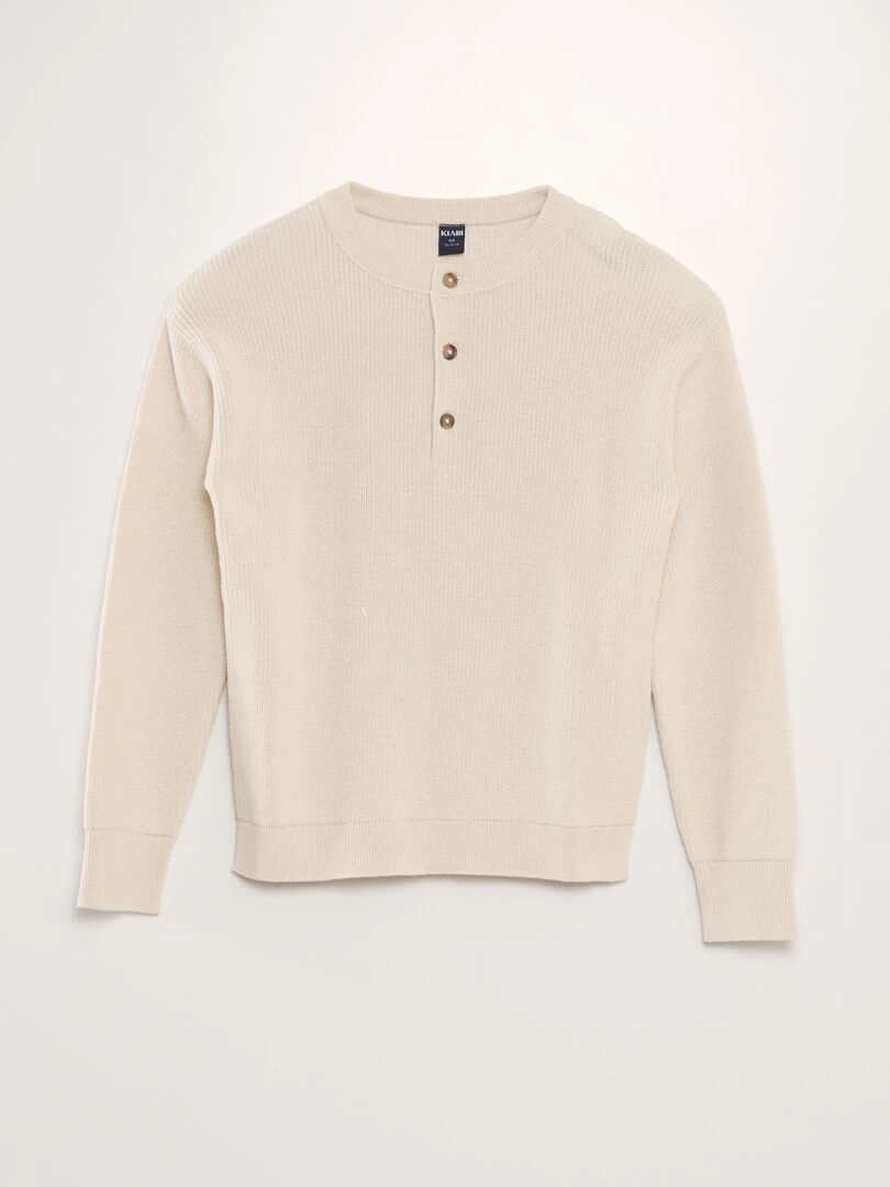 Pull en maille fine jauge Beige