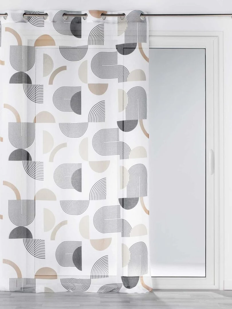 Voilage sablé esprit graphique   Blanc