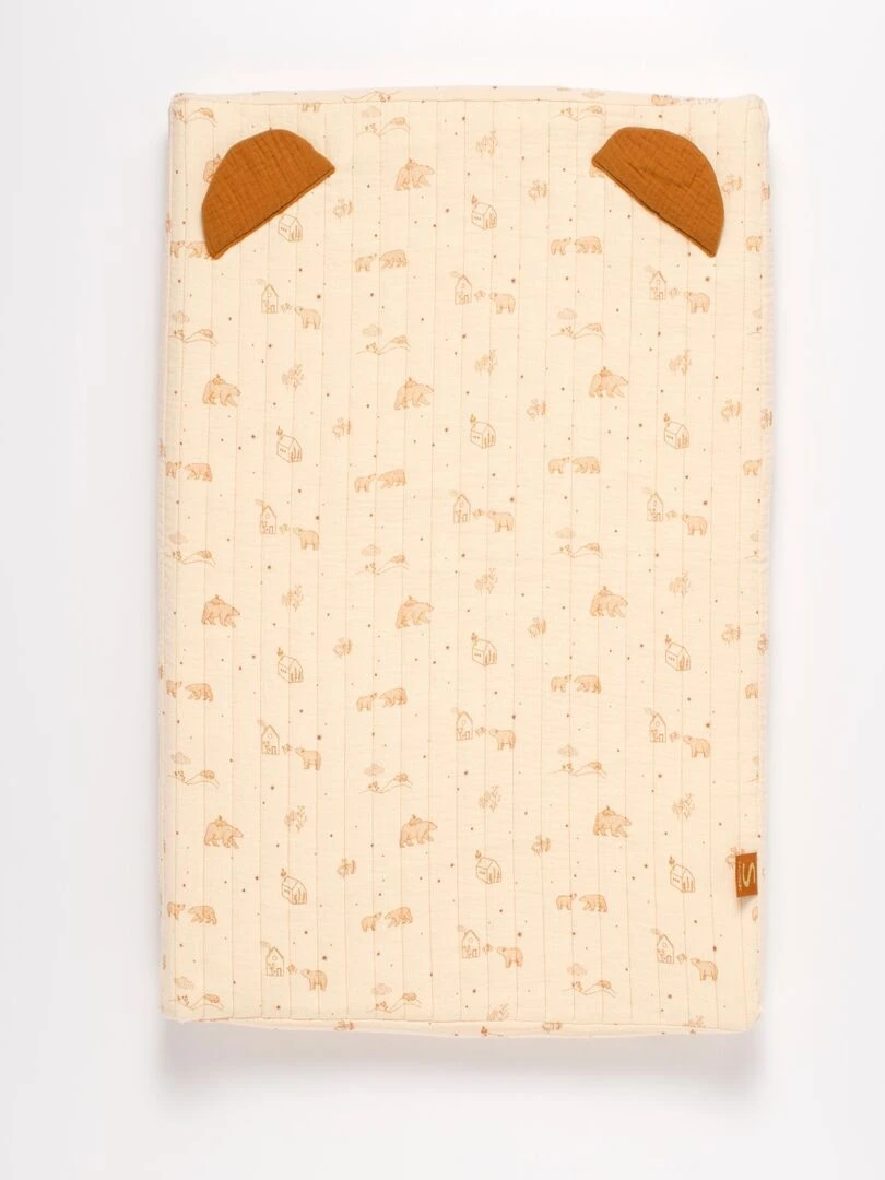 Matelas à langer en double gaze de coton et sa serviette SAUTHON Beige