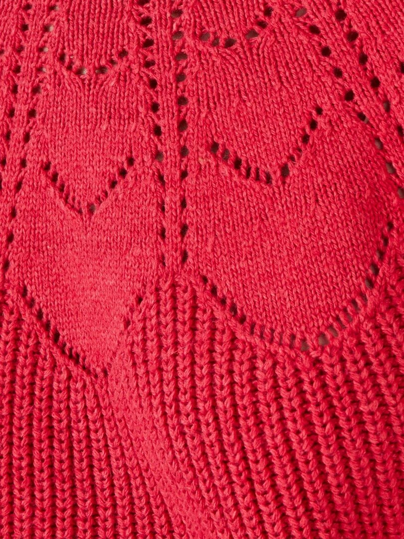 Pull détails ajourés   Damart   Magenta