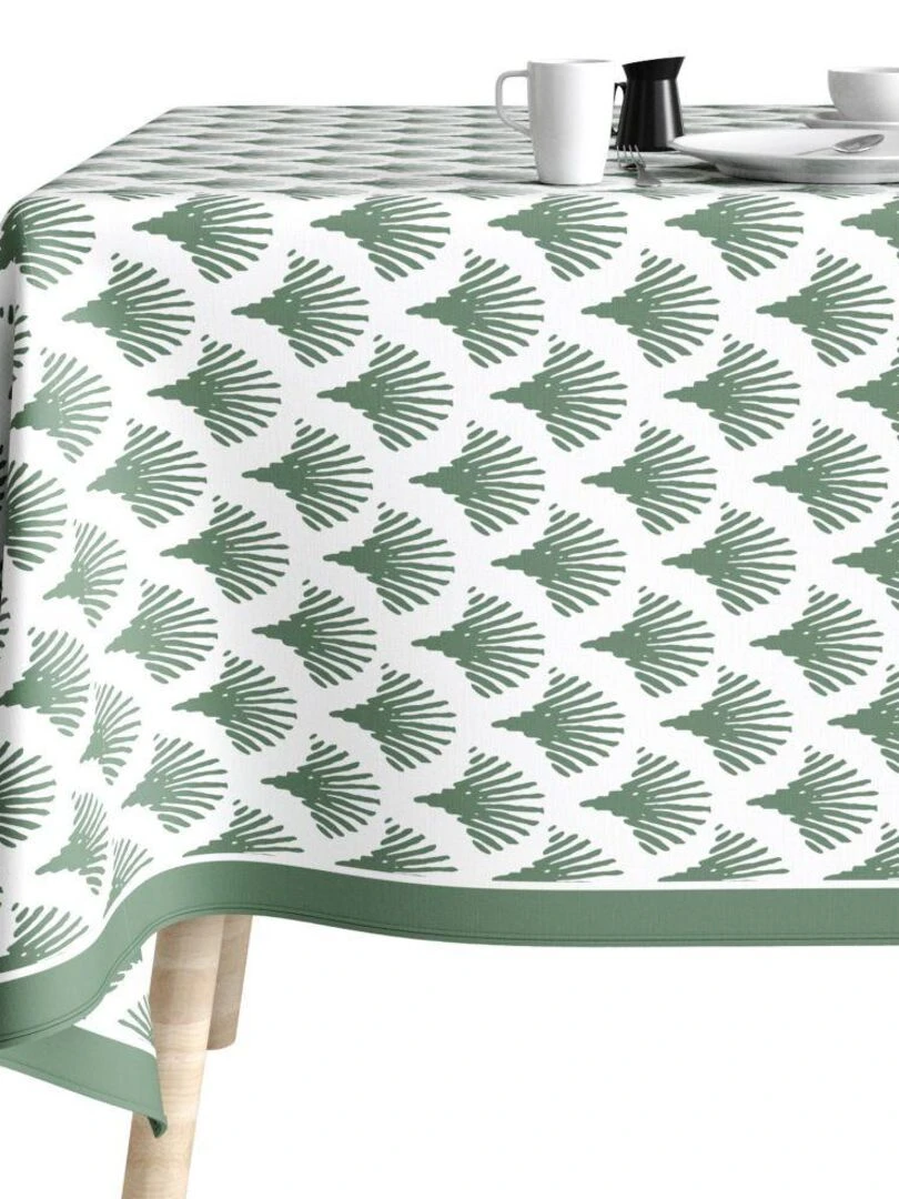 Nappe rectangulaire anti tache en Coton   Papyrus Vert   Vert