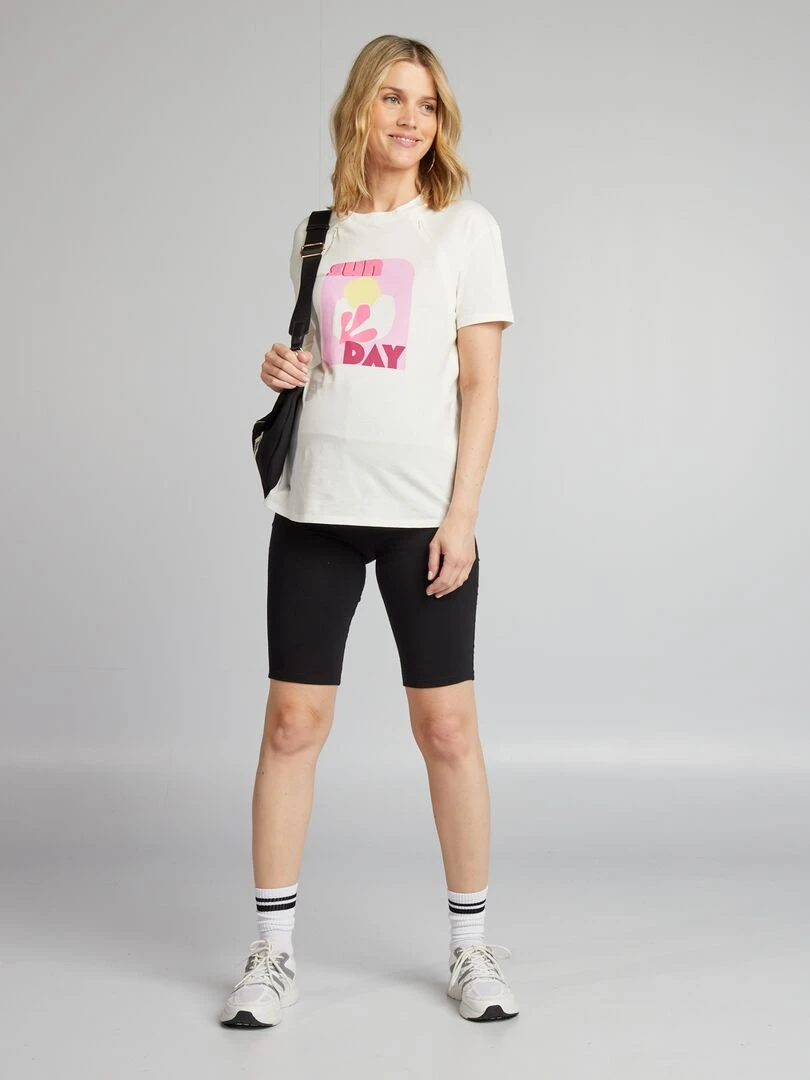 T shirt d'allaitement à ouvertures Blanc