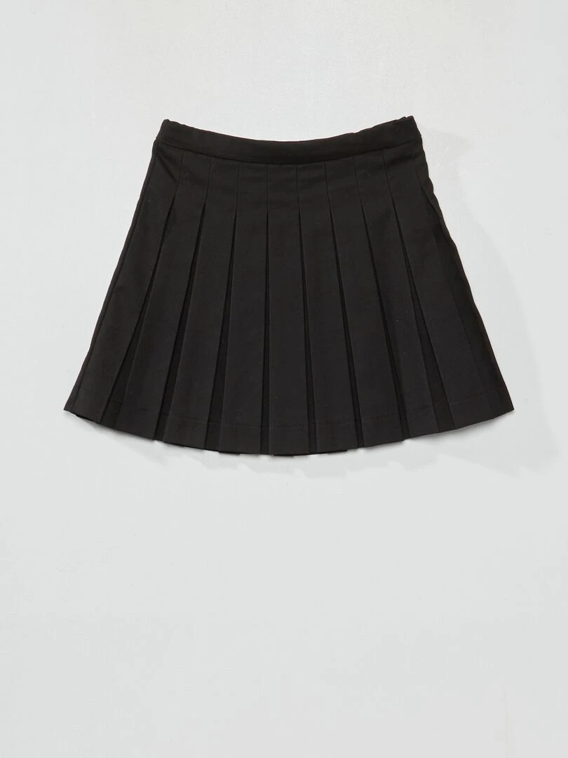 Jupe plissée imprimé tartan noir