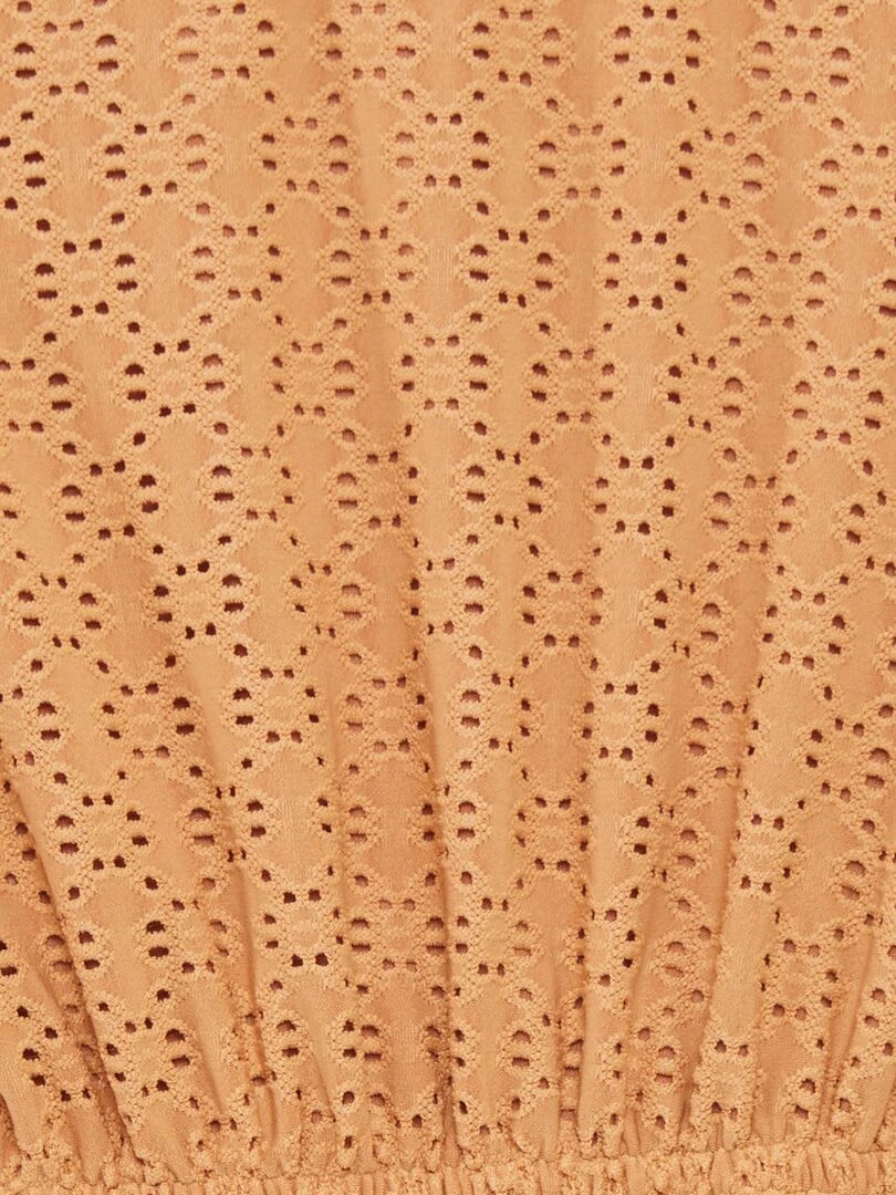 Robe cintrée en maille ajourée   Marron
