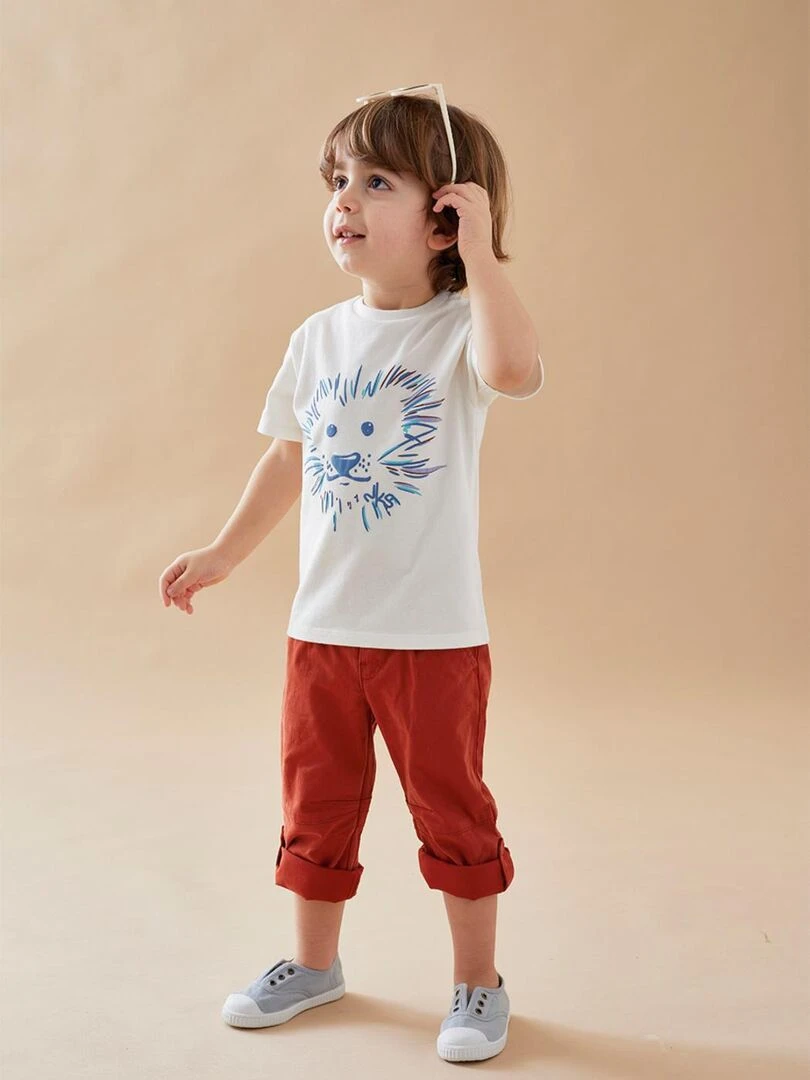 Pantalon 2 en 1 en twill brique Noukie's Rouge
