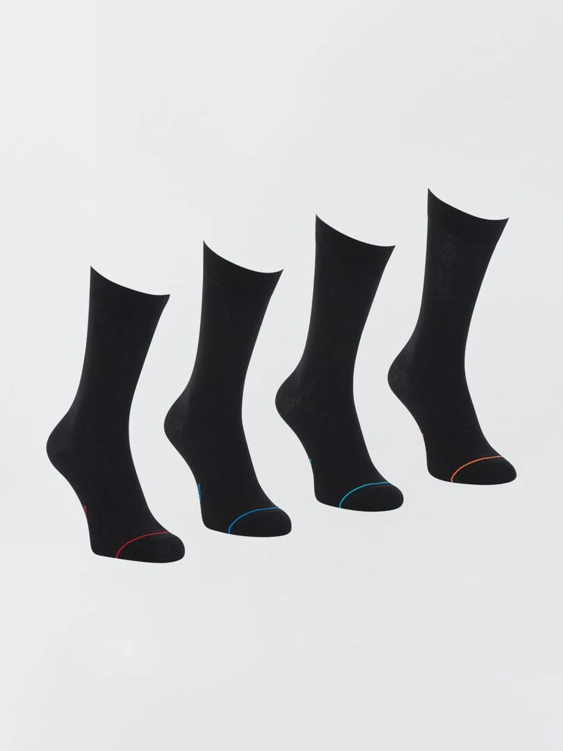 Lot de 4 chaussettes mi hautes 'Athena' Noir