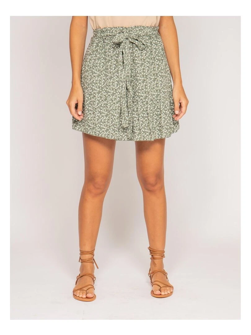 Jupe short motifs XYMESS Kaki