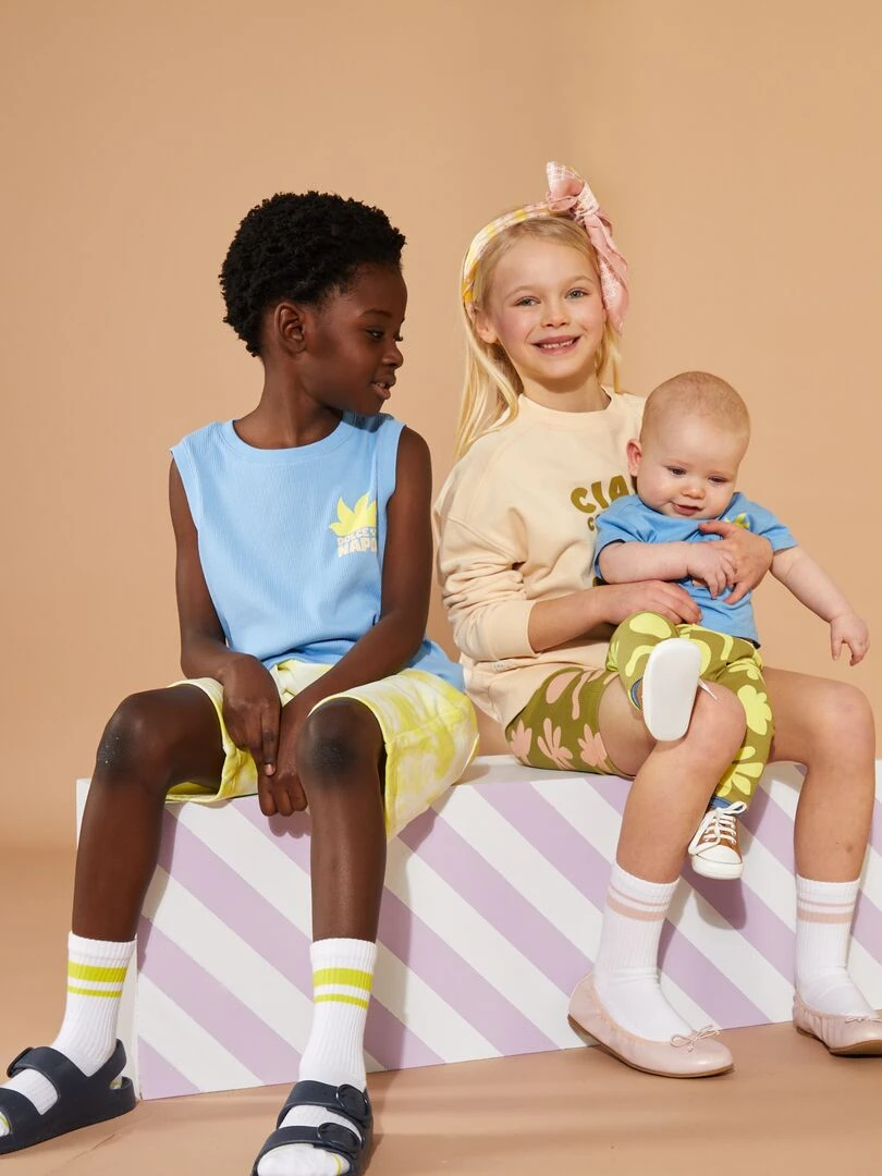 Sweat en molleton à col rond   Grafik Edition   Beige