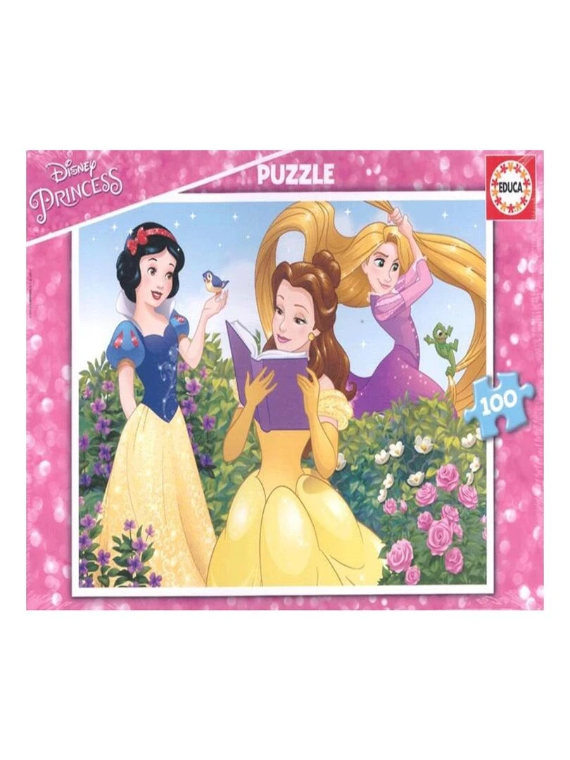 Puzzle 100 pièces : Princesses Disney Blanche Neige Belle et Raiponce N/A