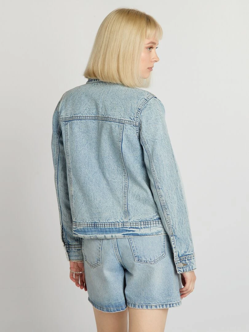 Veste en jean courte   Bleu