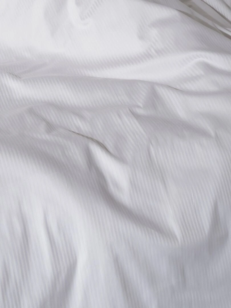 Lot de 2 taies d'oreiller satin de coton rayé Blanc