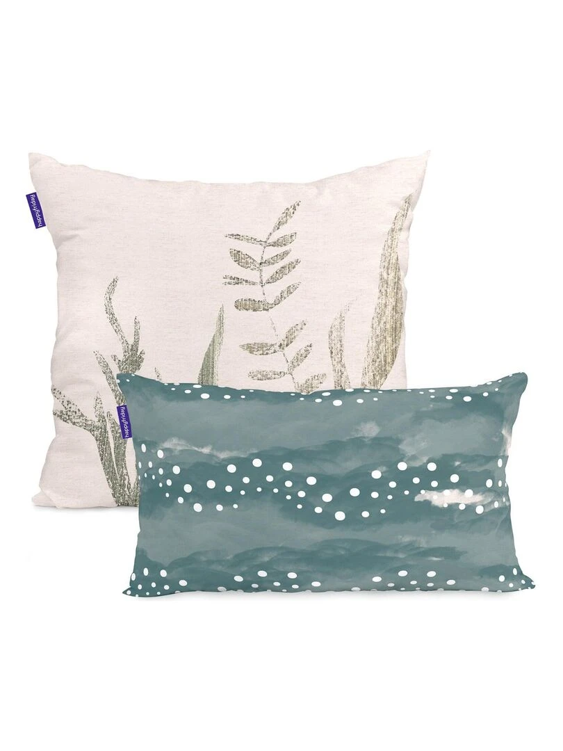 Housse de coussin Seaside "Happyfriday" Blanc