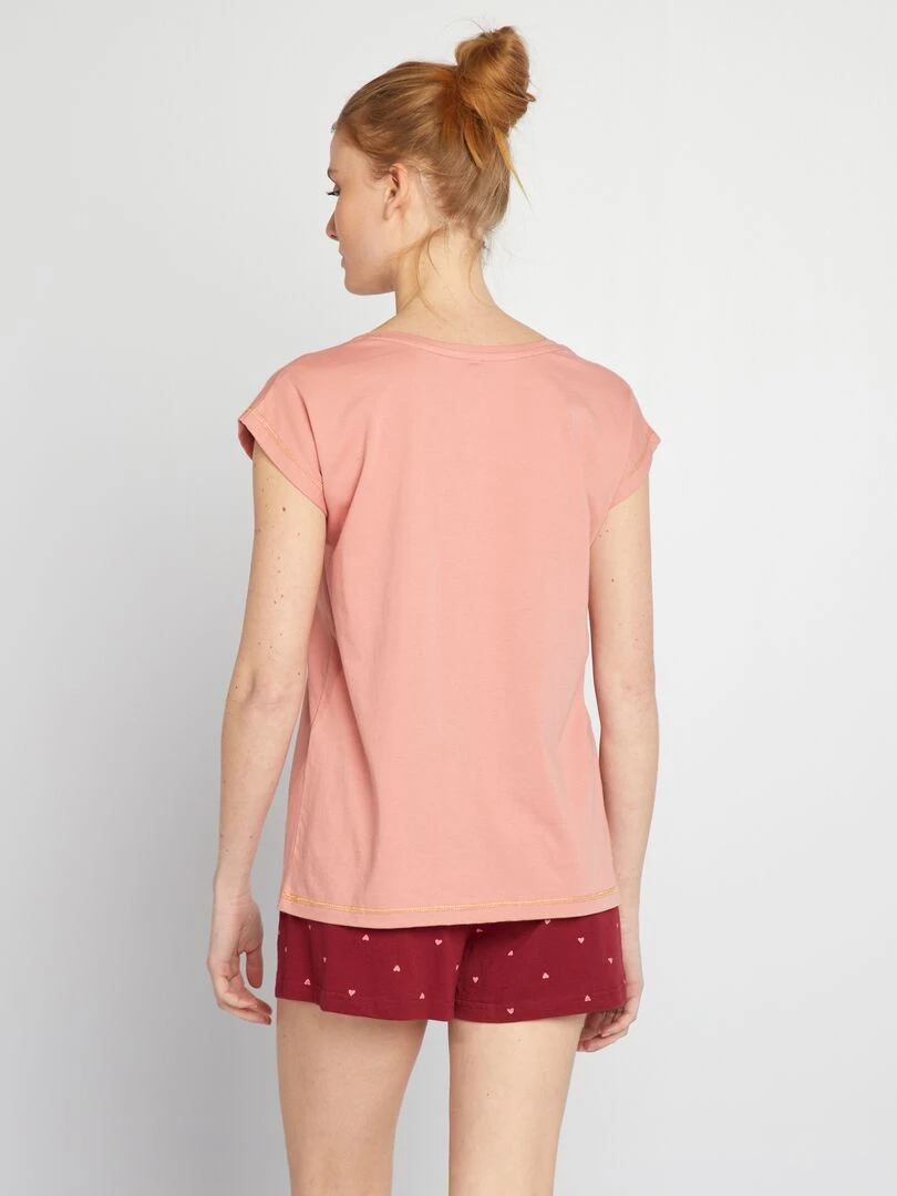 Ensemble de pyjama Love 2 pièces Rose