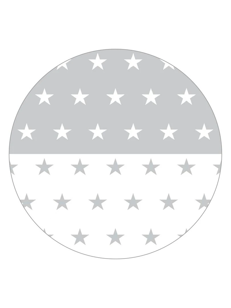 Tapis de parc universel avec bords   imprimé étoiles   'ROBA' Little Stars   Gris Blanc