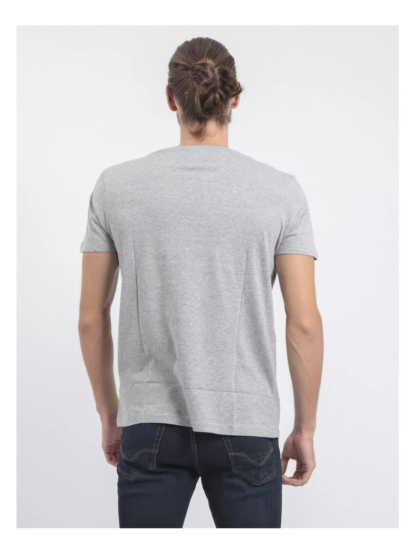 T shirt col rond pur coton JABRUN Gris
