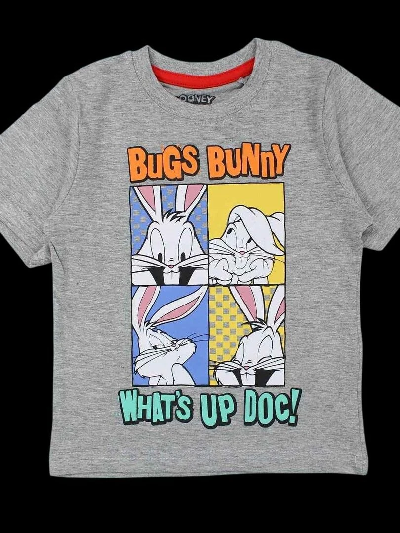 Looney Tunes Ensemble T shirt short garçon Imprimé Bugs Bunny Gris