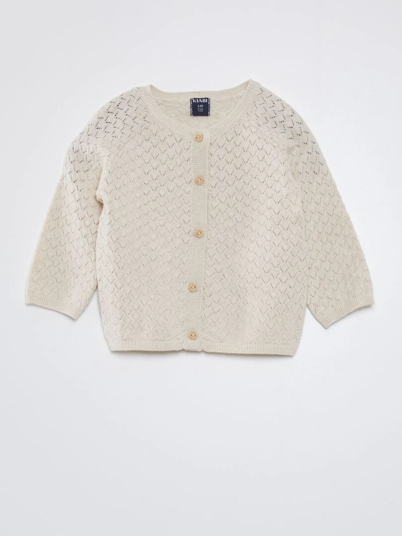 Gilet en maille fantaisie beige