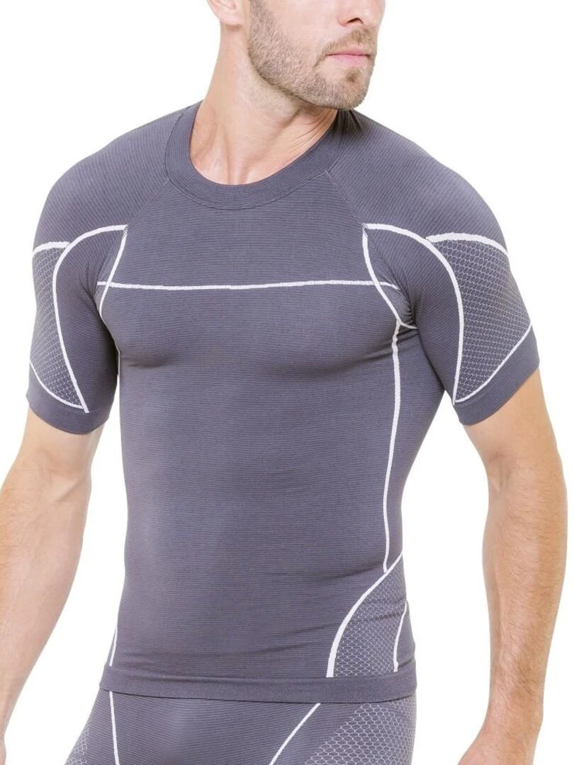 T shirt de compression running Cellutex   Gris clair