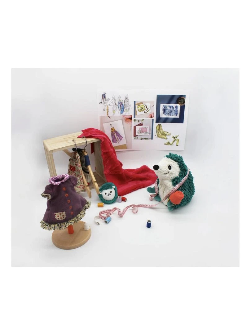 Peluche Ptipotos herisson maman bebe vert   Multicolore