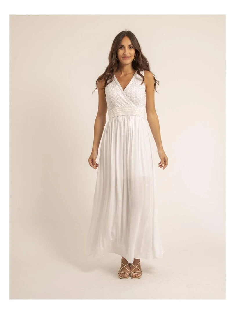Robe longue dentelle IPALENE Blanc