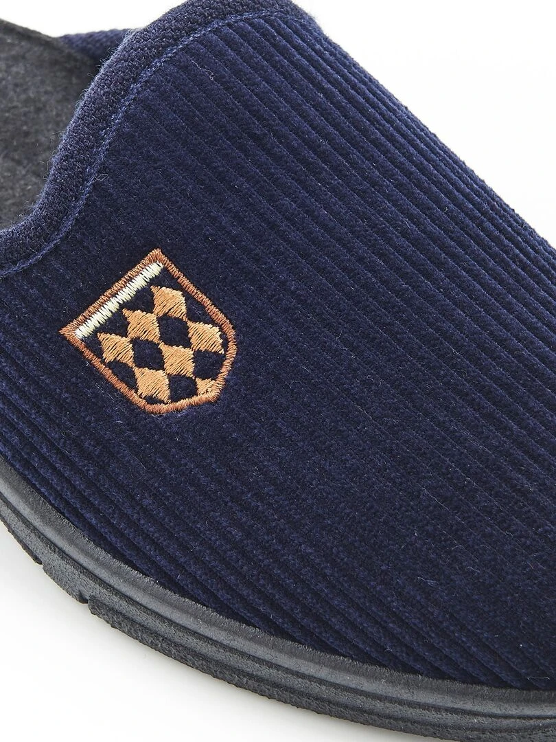 Mules velours   Damart   Bleu marine